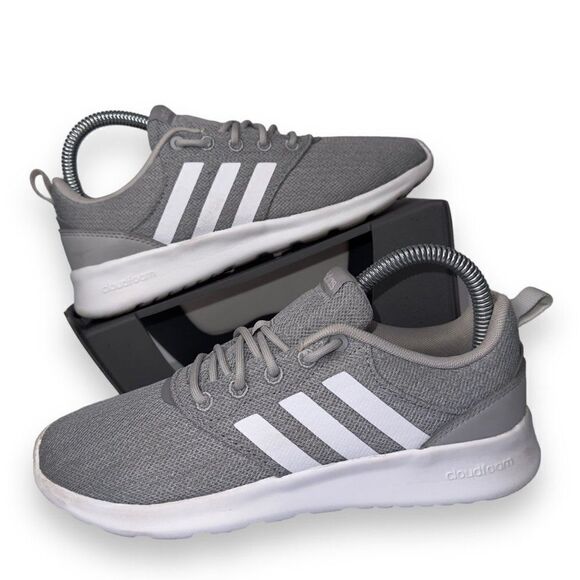 Adidas QT Racer 3.0 Cloudfoam Running Shoes "Grey White" FY8312 Women's 6 - Picture 1 of 11